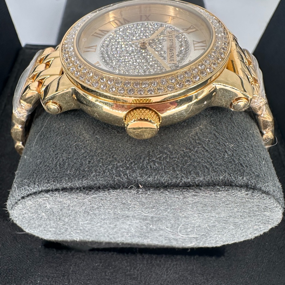 BRAND NEW SAKS FIFTH AVENUE CRYSTAL ENCRUSTED WATCH - Picture 3 of 5